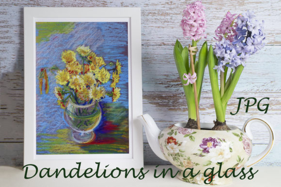 Capturing the Beauty of Dandelions in a Glass with Oil Pastels