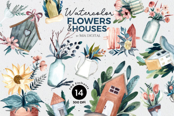 Discover the Beauty of Plant Garden Watercolor Cliparts