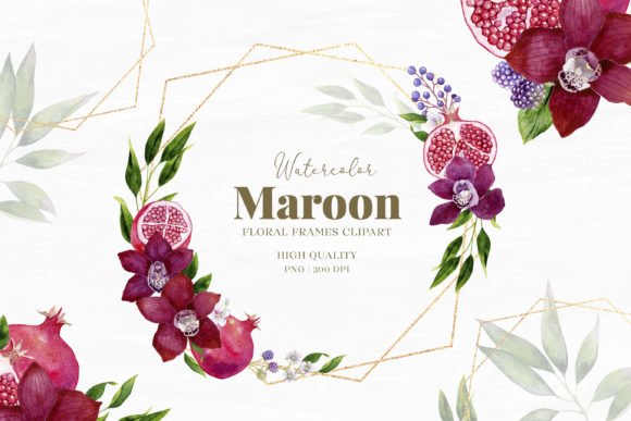 Discover the Versatility of Maroon Frame Watercolor Collection