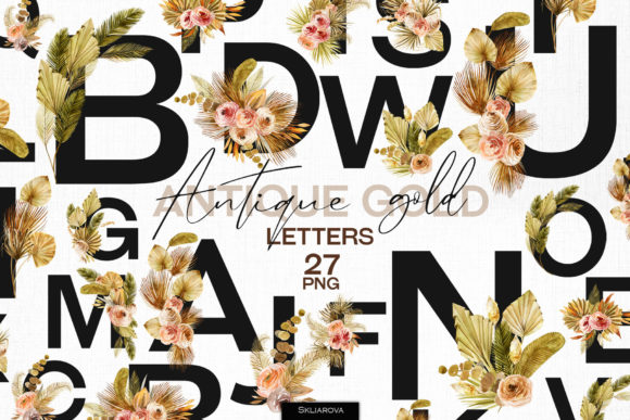 Exploring Antique Gold. Boho Alphabet: A Unique Blend of Elegance and Nature
