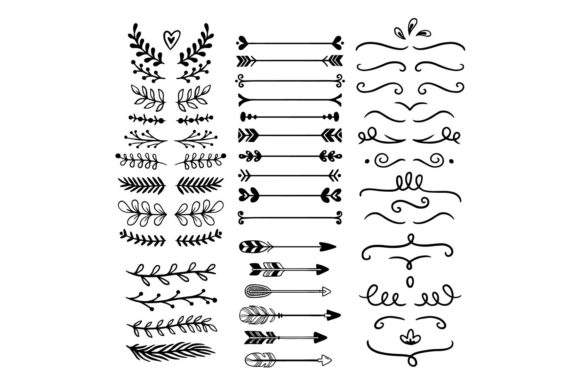 Hand-Drawn Elegance: The Versatile Power of Flower and Leaf Ornament Dividers