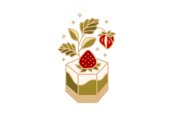 Matcha, Caramel, Strawberry Cake: A Sweet Design Delight