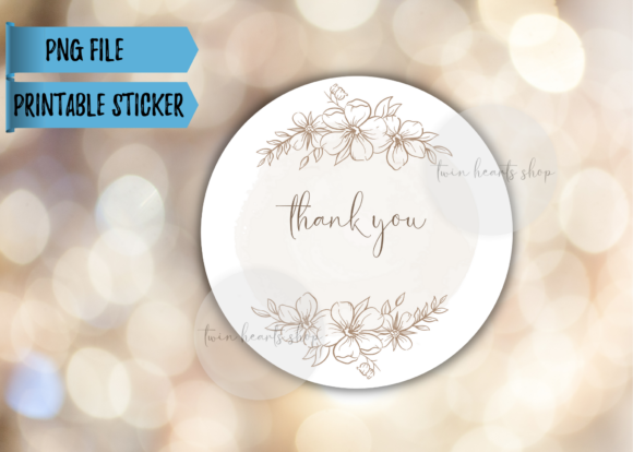 Printable Thank You Sticker PNG File: A Versatile and Charming Addition to Your Projects