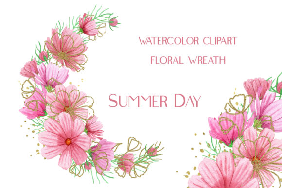 Watercolor Wreath Pink and Gold Flowers: A Versatile and Elegant Design Choice